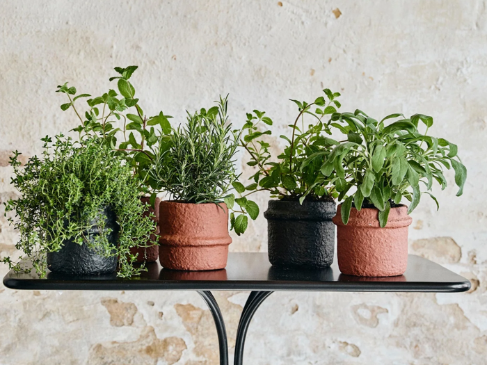 Nordal, ROTE, Urtepotte No. 1, Sort, Cement, H:12 x Dia:10 cm