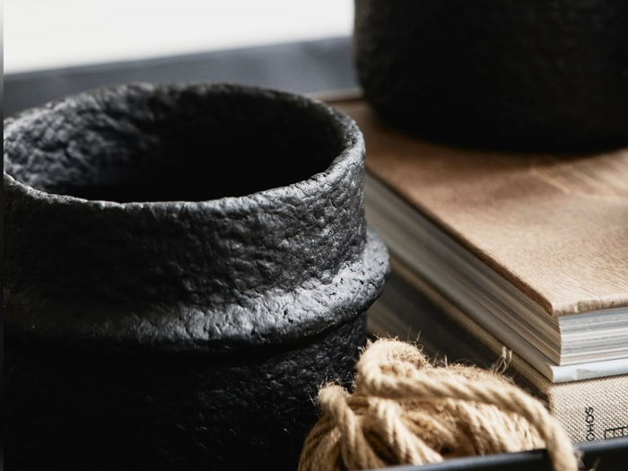 Nordal, ROTE, Urtepotte No. 2, Sort, Cement, H:12 x Dia:10 cm