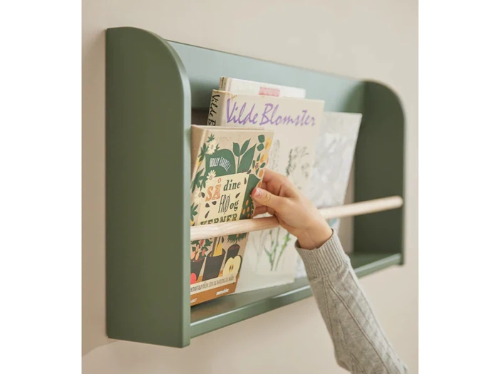 FLEXA, DOTS, Boghylde, Deep green, MDF, L:75 x Dyb:10 x H:34,5 cm