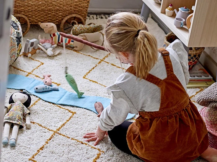 Bloomingville, Bjerre Fiskestang m/Fisk, blå, bomuld