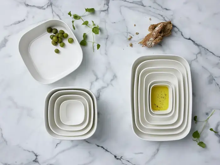 Rosti, Modula, Fad, Hvid, Porcelæn, L:24 x B:24 x H:7 cm