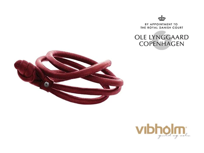 Ole Lynggaard Copenhagen – Sweet Drops armbånd i rødt kalveskind