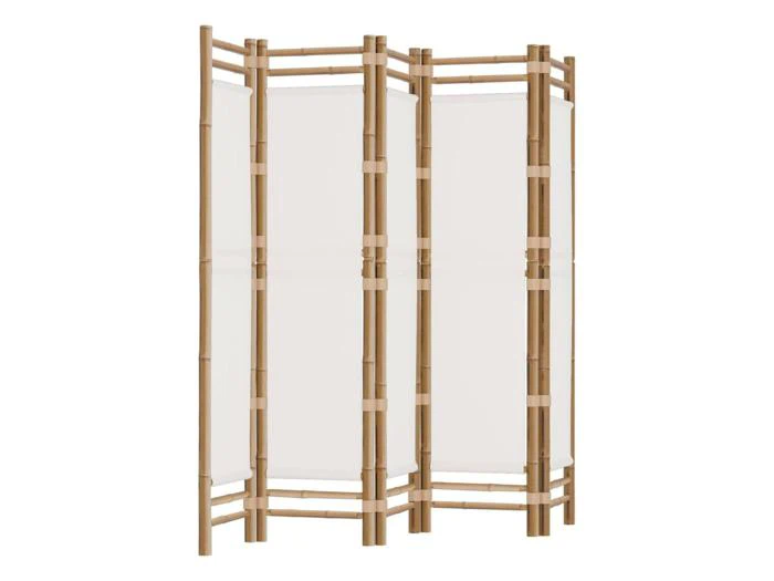 Vidaxl 5-panels rumdeler 200 cm foldbar bambus og kanvas