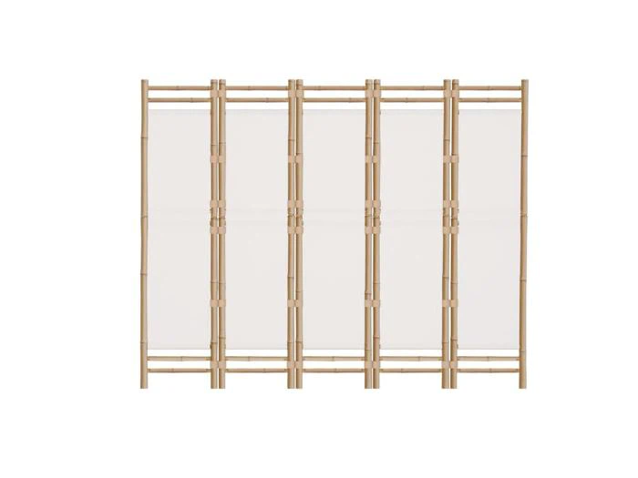 Vidaxl 5-panels rumdeler 200 cm foldbar bambus og kanvas