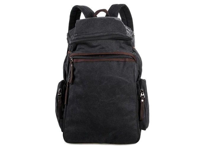 Rejse rygsæk/Vandretaske Sort i lærred no.9016A