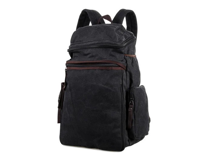 Rejse rygsæk/Vandretaske Sort i lærred no.9016A