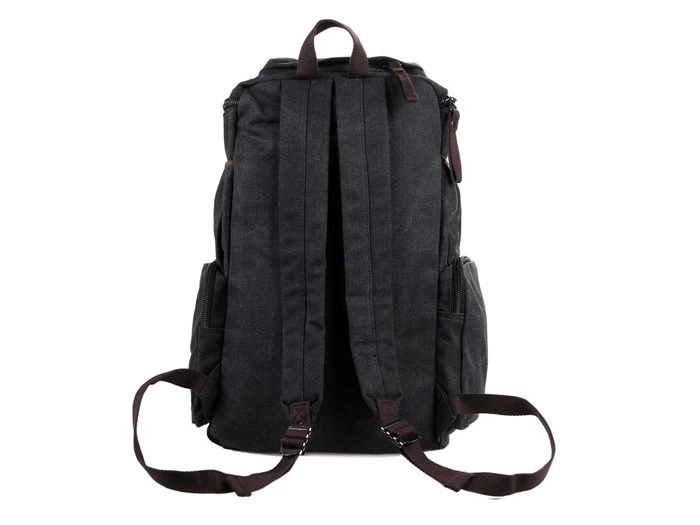 Rejse rygsæk/Vandretaske Sort i lærred no.9016A