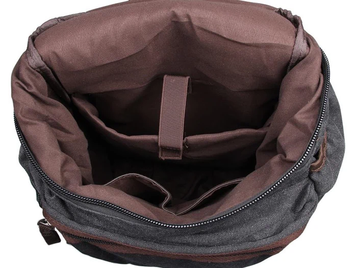 Rejse rygsæk/Vandretaske Sort i lærred no.9016A