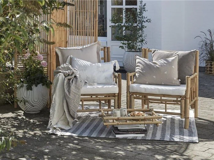 2 stk. Monille puder i sølvgrå fra Lene Bjerre - 50x50