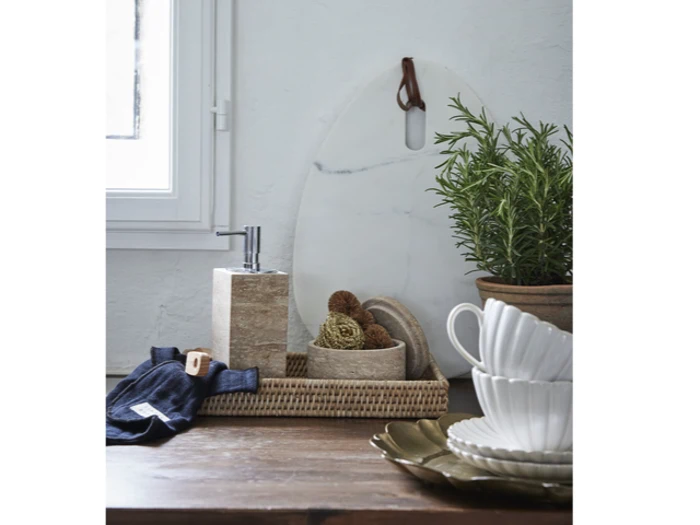 Lene Bjerre, Ellia, Skærebræt, Hvid, Marmor, L:40 x B:30 cm