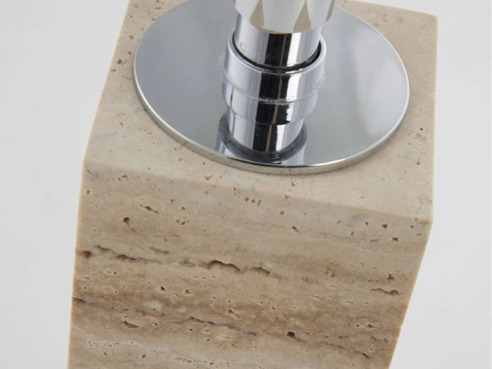 Lene Bjerre, Travina, Sæbedispenser, Natur, Travertin, L:6,5 x B:6,5 x H:19 cm