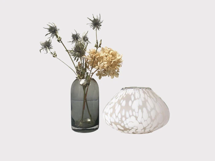 Accantus, Vase, Hvide chips, 15x15x10 cm