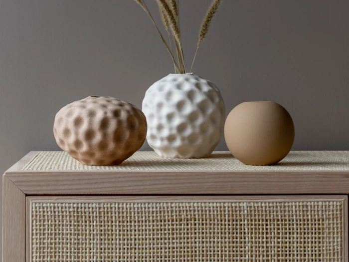 Cooee Design, Seedpod, Vase, Walnut, Keramik, H:10 cm