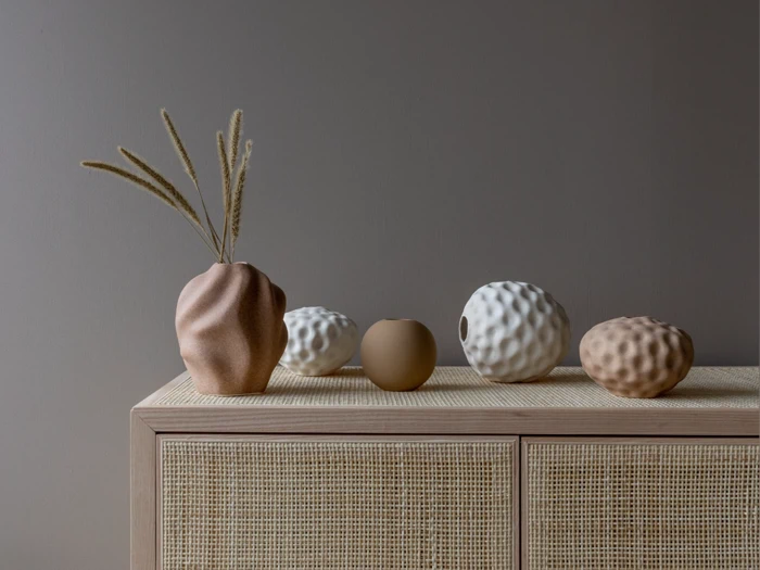 Cooee Design, Seedpod, Vase, Walnut, Keramik, H:10 cm