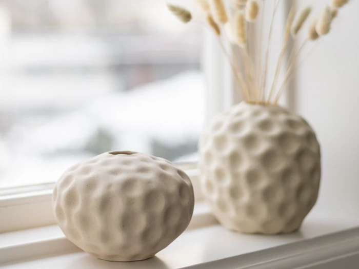 Cooee Design, Seedpod, Vase, Vanilla, Keramik, H:14 x Dia:18,5 cm