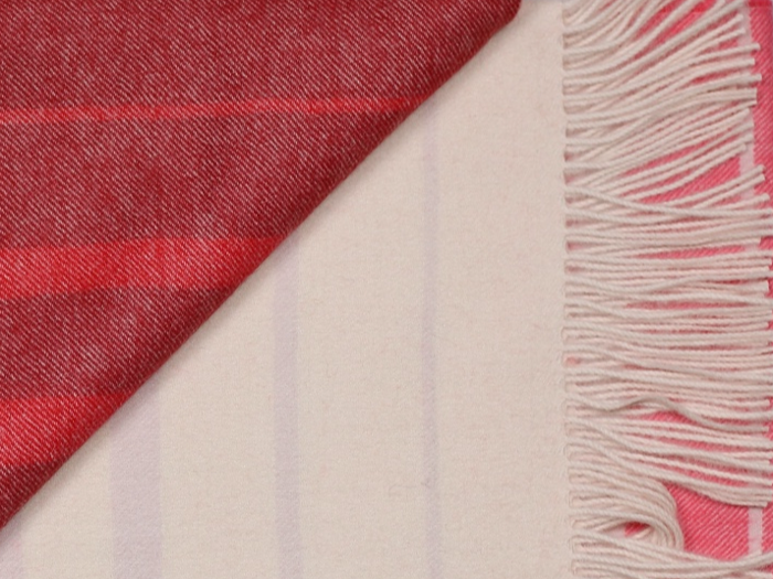 Silkeborg Uldspinderi, Amanda 5222, Plaid, Rød, Rosa, 100% Pure Baby Alpaca, B:130 x L:200 cm