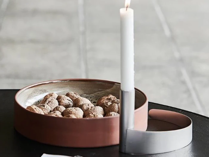 House Doctor, Ambur, lysestage, gunmetal, jern, l: 18 h: 11 dia: 10 cm