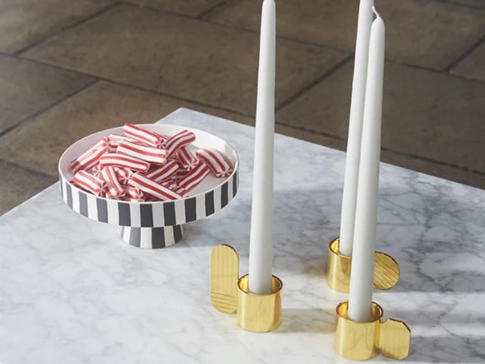 3 stk. art lysestager i messing fra OYOY 