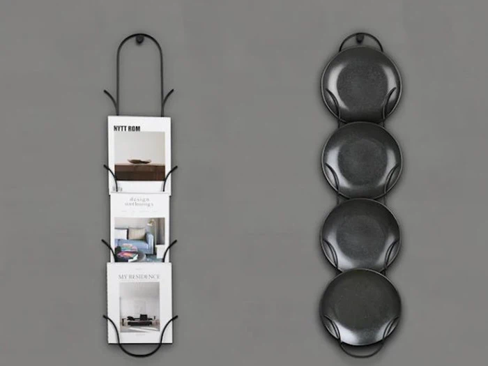 Villa Collection, Magasinholder, Sort, Metal, H: 110 x B: 23,5 cm