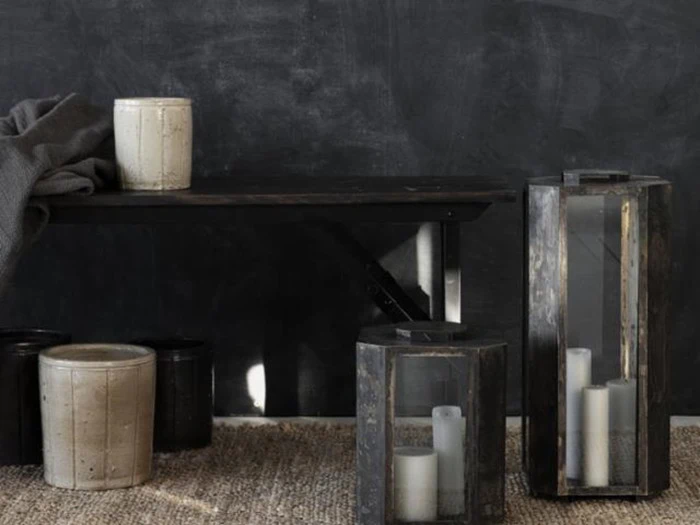 2 stk. Baazi lanterne fra House Doctor - antik brun