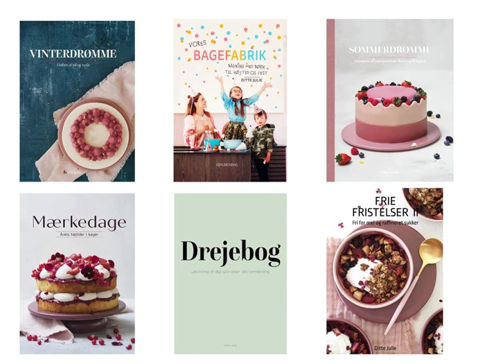 6 kendte bagebøger til bage/kage elskeren skrevet af Ditte Julie -  kendt fra Den Store Bagedyst