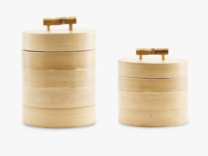 2 stk. Bamboo opbevaringskrukker fra House Doctor