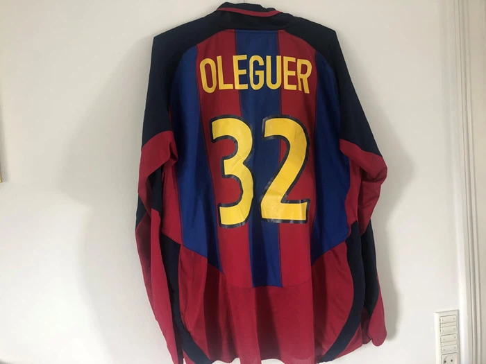 Match Worn Barcelona-trøje (Oleguer) fra 2004 - (XL)