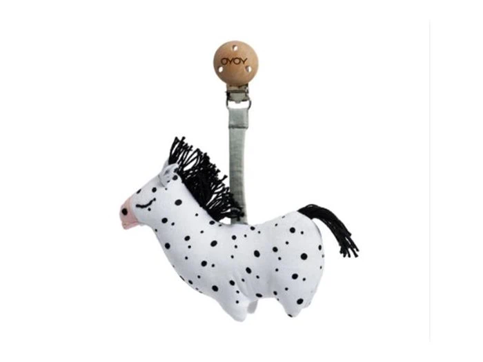 Barnevognsklips hest fra OYOY - sort/hvid