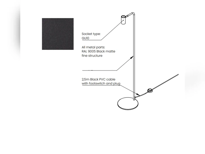 Frandsen FP Spot gulvlampe i sort metal – eksklusiv designlampe med justerbart spotlys