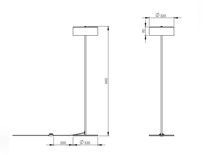 Frandsen Dark LED Gulvlampe Sort