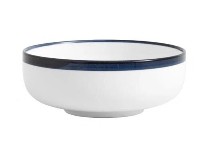 12 stk. BLUE RIM håndmalet skåle fra Nordal - Ø: 15 cm