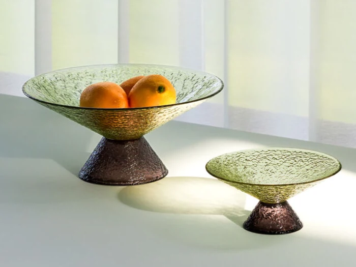 Hübsch, Bonbon, Glasskål, Large, Grøn, Brun, Glas, Dia:25 x H:12 cm