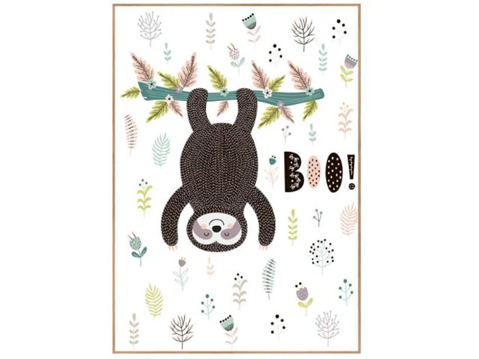 Sloth Boo posteboards fra malerifabrikken - 50x70 cm 