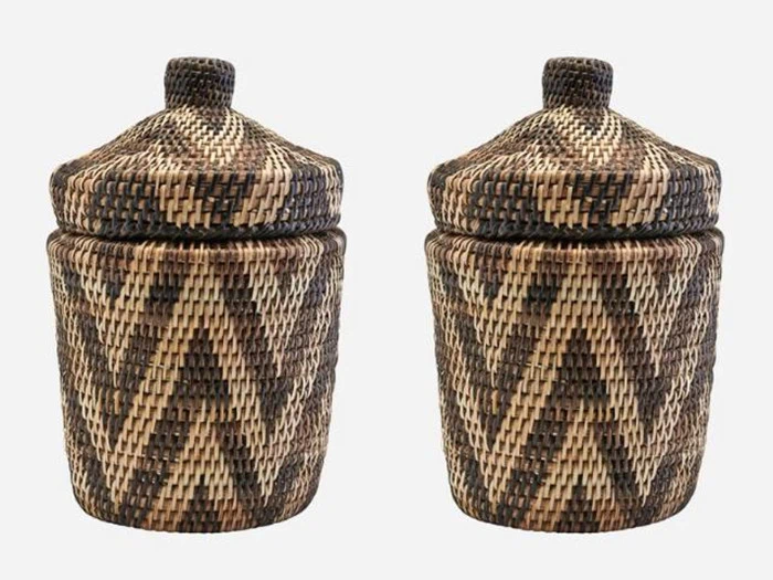 2 stk. Boylo opbevaringskrukker fra House Doctor - Neutral/Sort