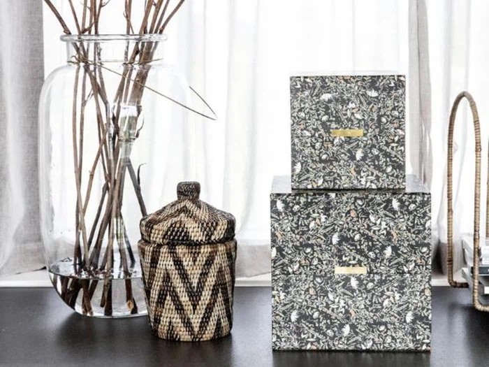 2 stk. Boylo opbevaringskrukker fra House Doctor - Neutral/Sort