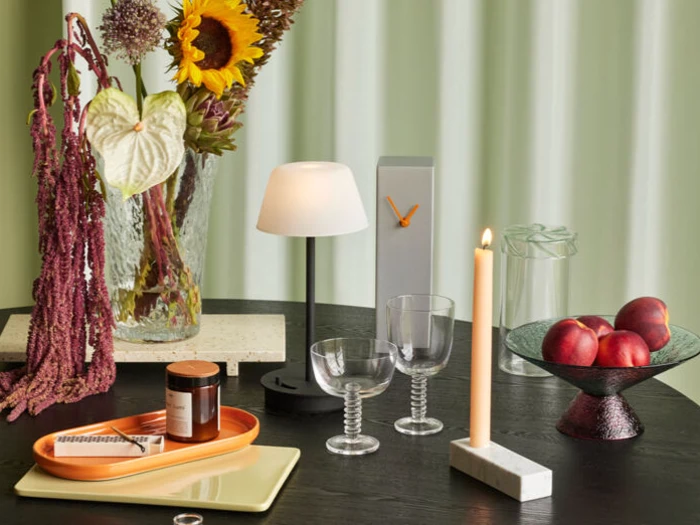 Hübsch, Brick, Lysestage, Hvid, Marmor, L:15 x B:5 x H:3 cm