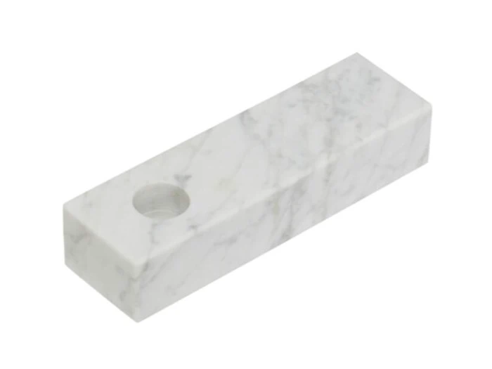 Hübsch, Brick, Lysestage, Hvid, Marmor, L:15 x B:5 x H:3 cm