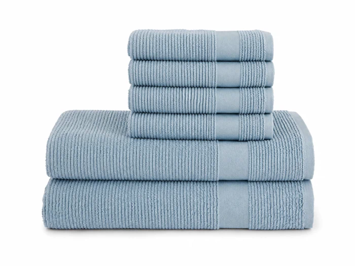 6 stk. Slow håndklæder i sea blue 100% Bomuld fra Compliments