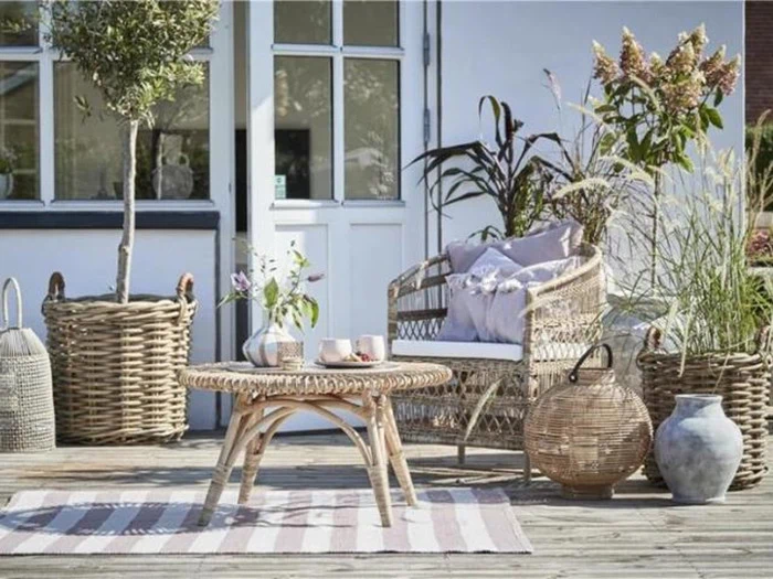 Lene Bjerre, Camillia, kurvesæt, natur, ratten, H: 54 cm D: 57 cm/H: 47 cm D: 48 cm