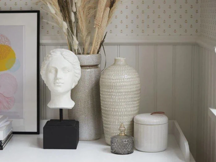Lene Bjerre, Cassandra, Håndlavet, Dekorationsvase, Grå, Kramik, 16X16X35 cm. 