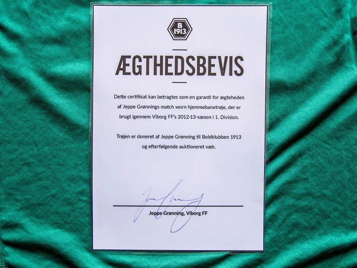 Jeppe Grønning's match worn-trøje fra Viborg FF's 2012-13-sæson