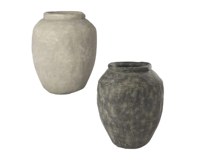 Cést Bon, Keramik krukke m/ringe, jord, 33xø24 cm