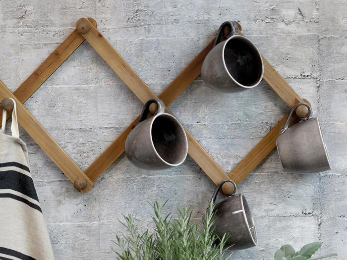 Knagerække m. 10 knager i natur fra Chic Antique