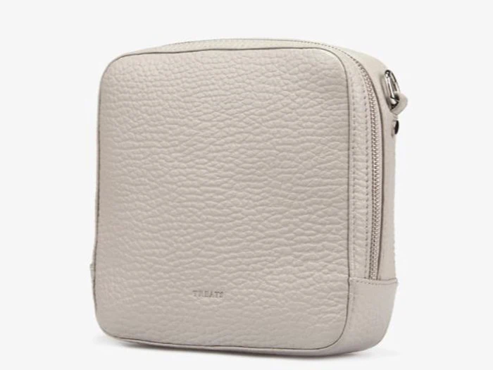 Treats, Chloe, Squere Crossbody, Grå, Læder, H:20 x B:20 x D:7cm