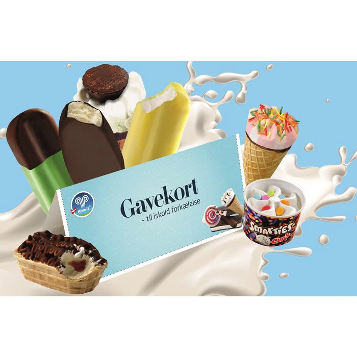 Gavekort til iskold forkælelse - 500 kr til Hjem-IS