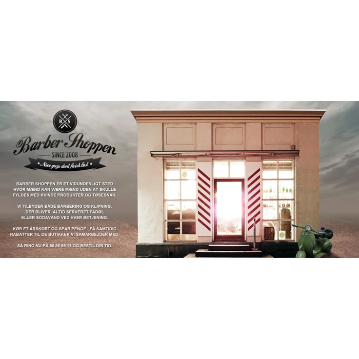gavekort á 1 stk klipning + 1 stk barbering + 1 stk fadøl