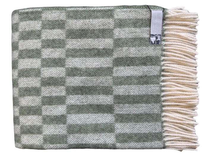 Silkeborg Uldspinderi, Danaja Daniel, Plaid, Lys grøn, Mørkegrøn, 100% New Wool, B:130xL:200 cm