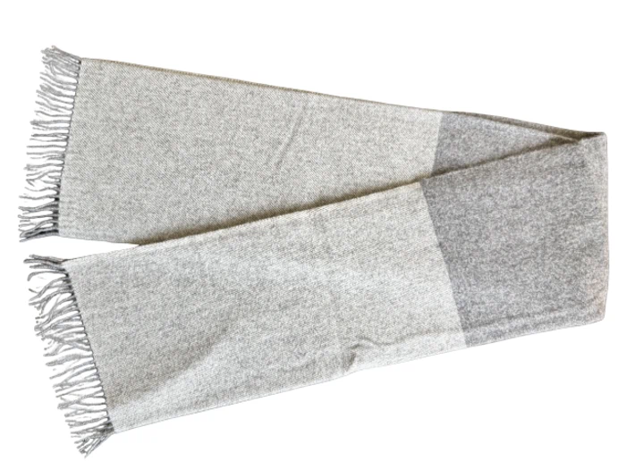 Silkeborg Uldspinderi, Danaja L 0210, Plaid, Lysegrå, Mørkegrå, 100% Uld, B:140 x L:240cm