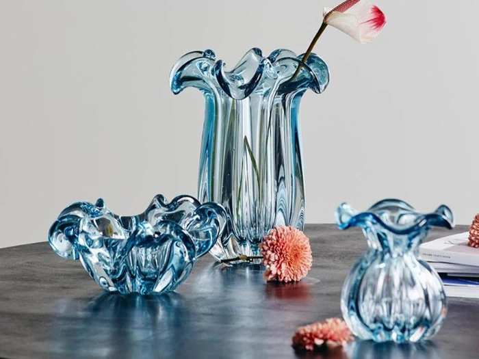 Nordal, KATAJA glasskål, blå,  - ø21 cm