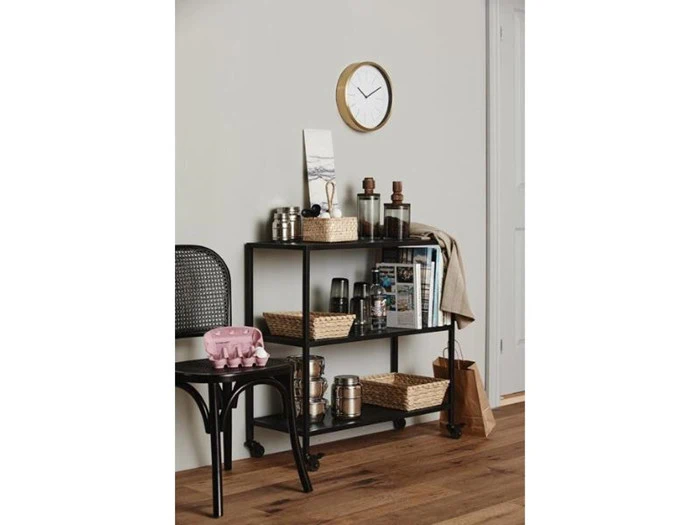 Nordal, KARNA rullebord/reol, jern, sort, 85x35 cm 